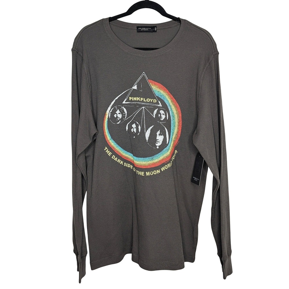 Junk Food Pink Floyd Dark Side of the Moon Thermal Shirt Vintage Black Large
